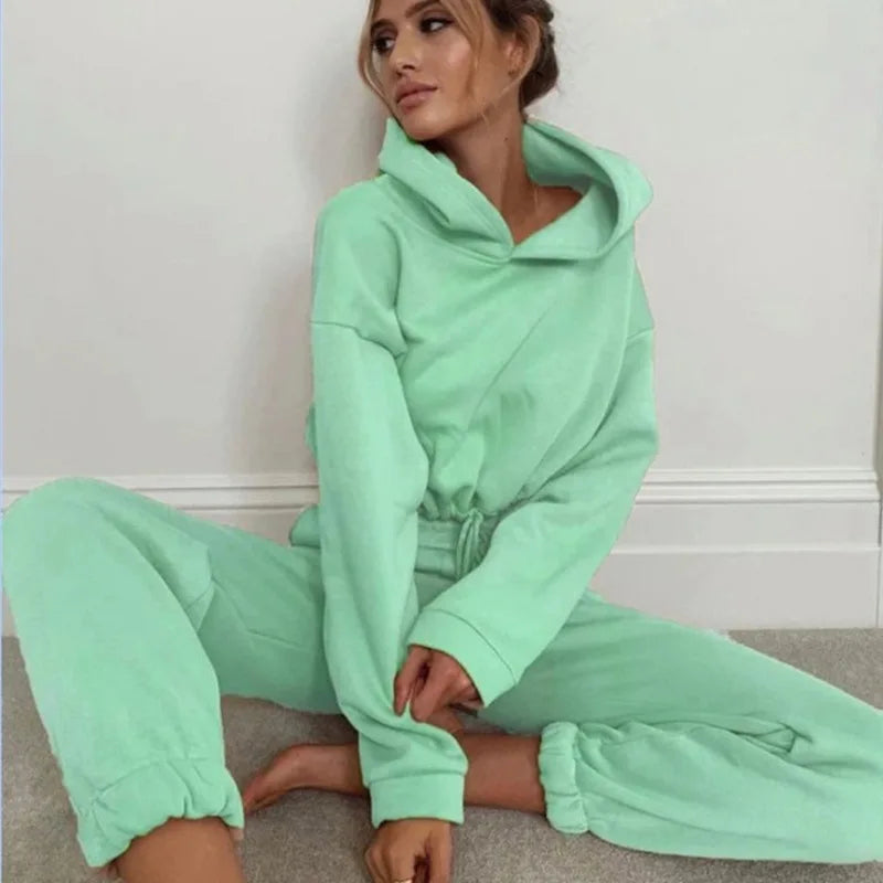 Women Winter Tracksuit Two Piece Set