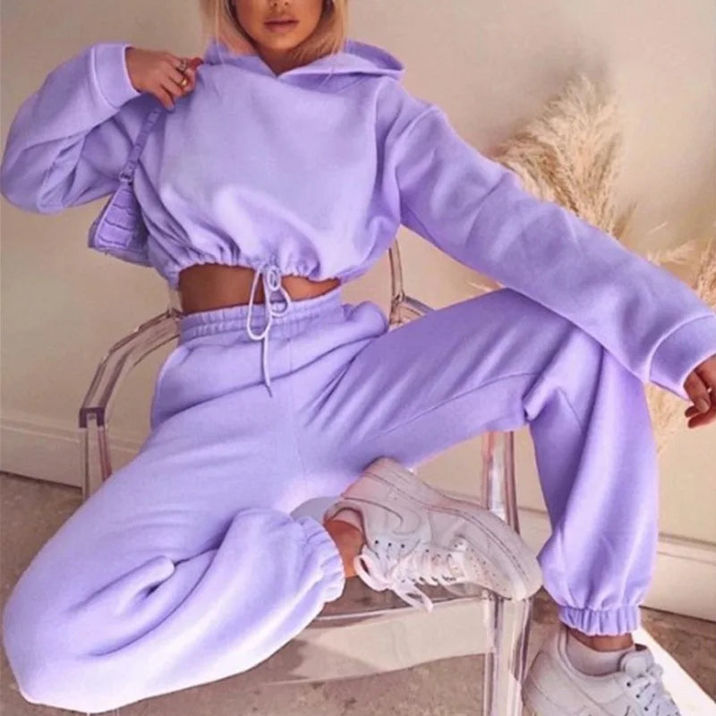 Women Winter Tracksuit Two Piece Set