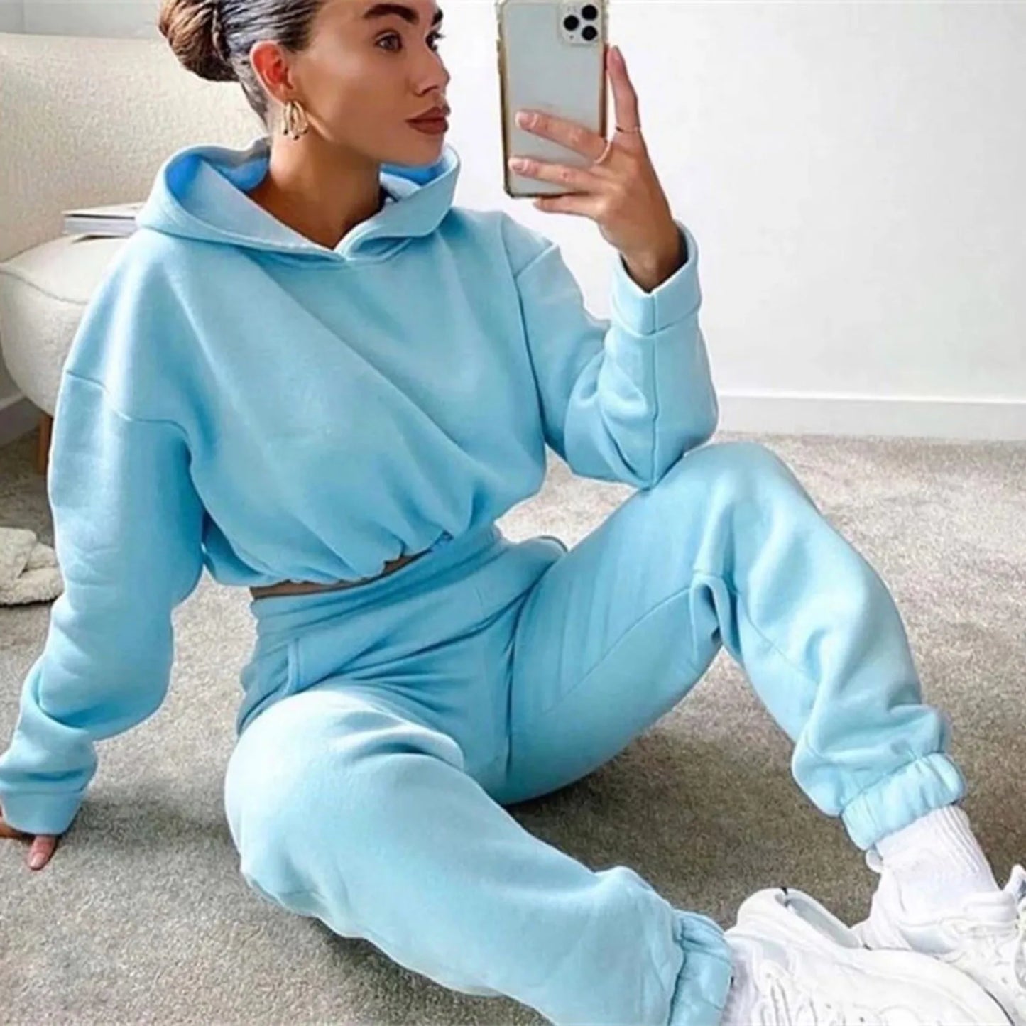 Women Winter Tracksuit Two Piece Set