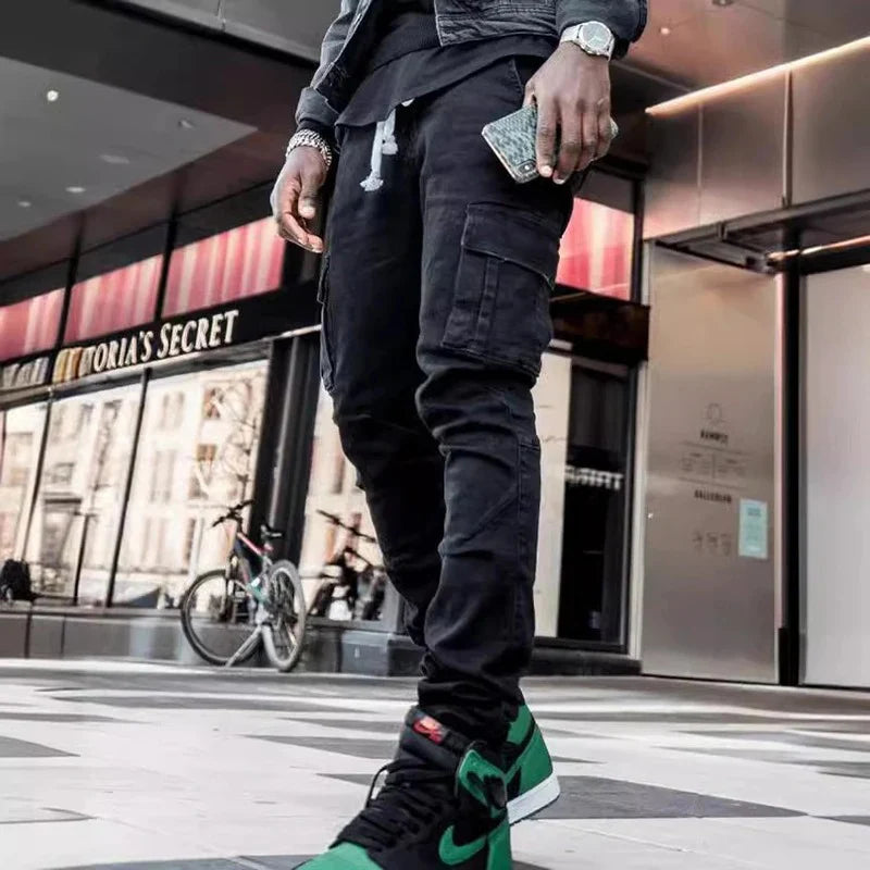 Men Denim Cargo Jeans