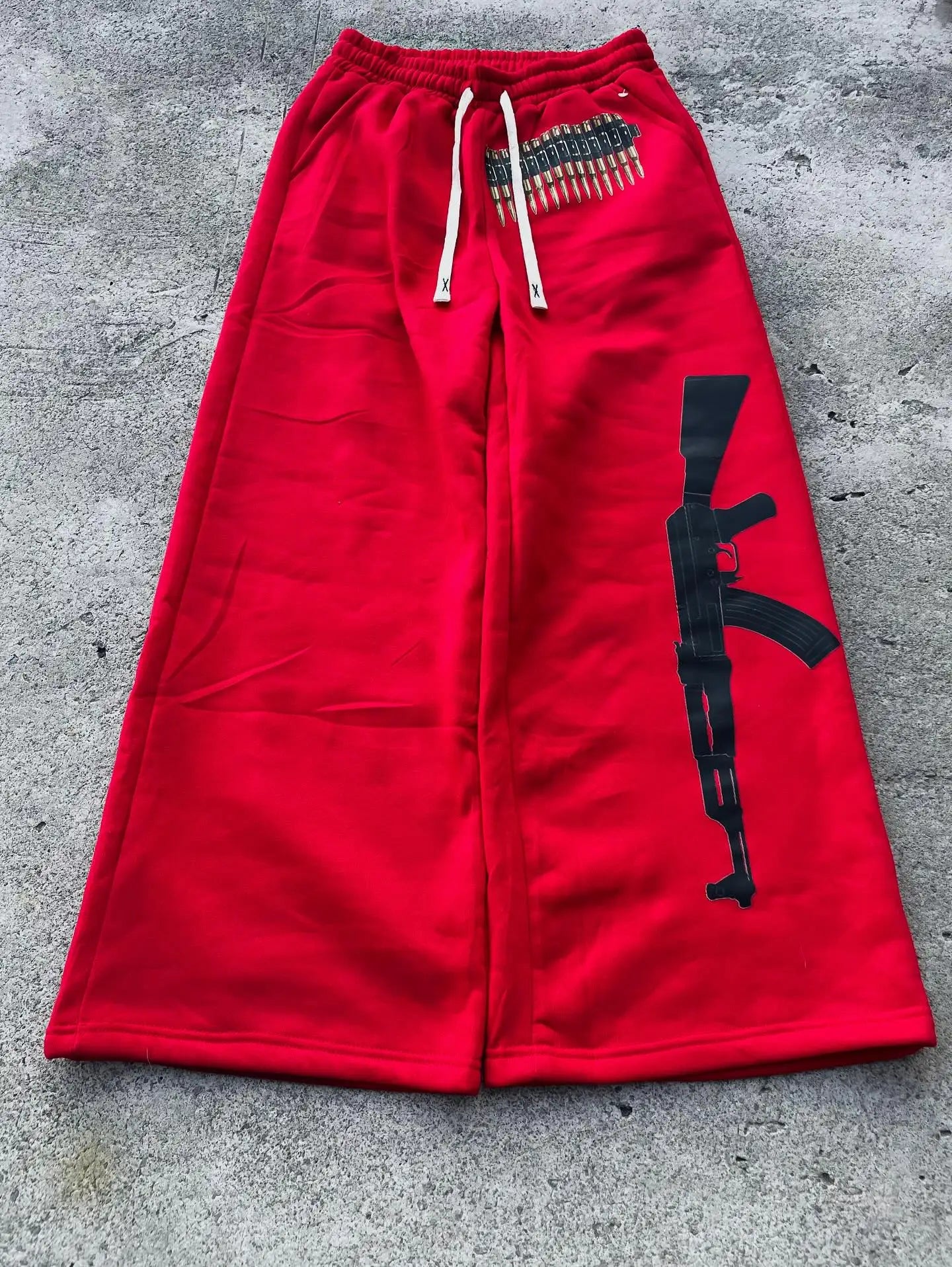 Embroidered double waist Sweatpants