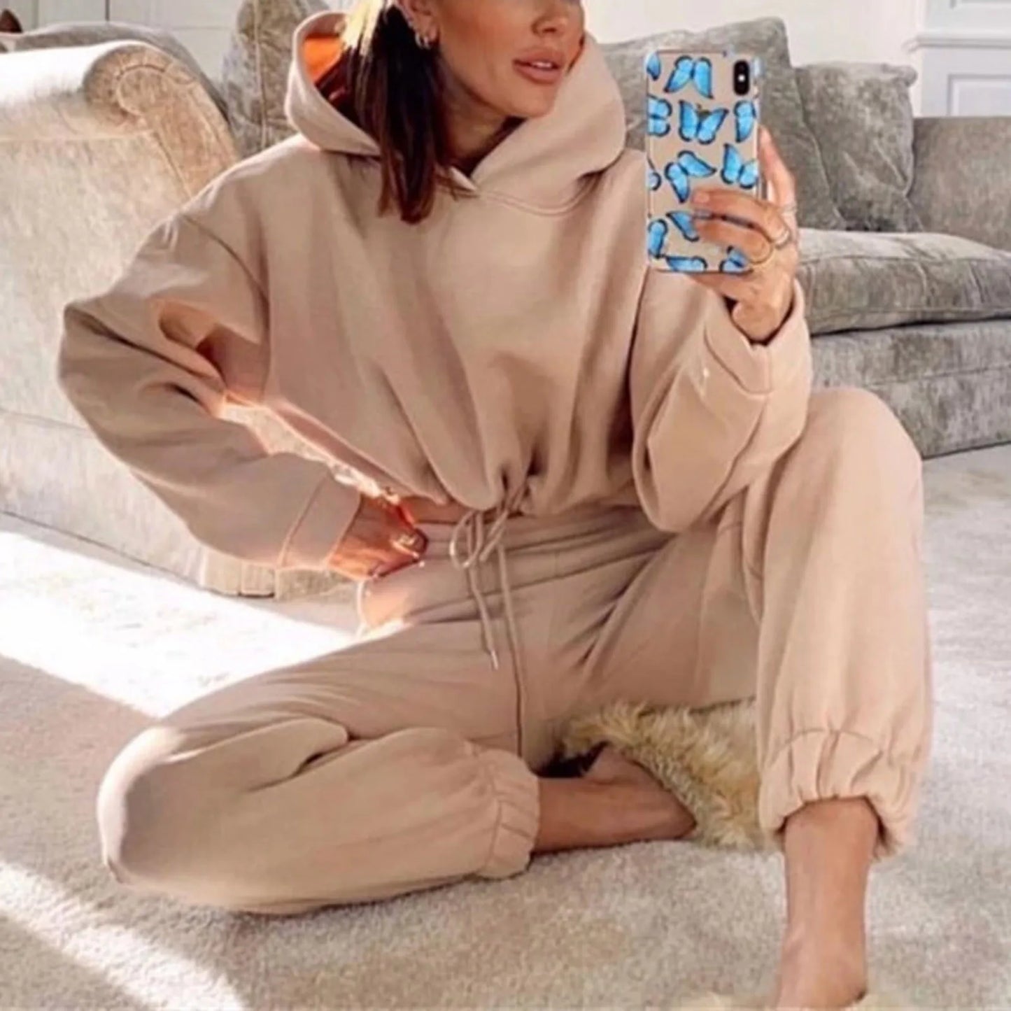 Women Winter Tracksuit Two Piece Set