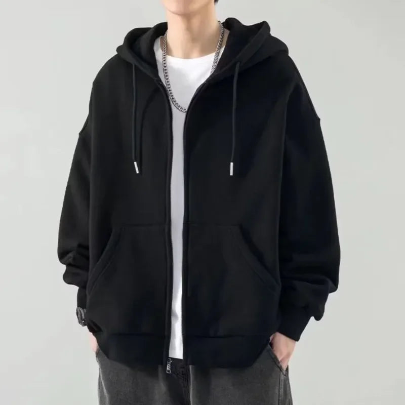 Unisex Loose Zip-Up Hoodie