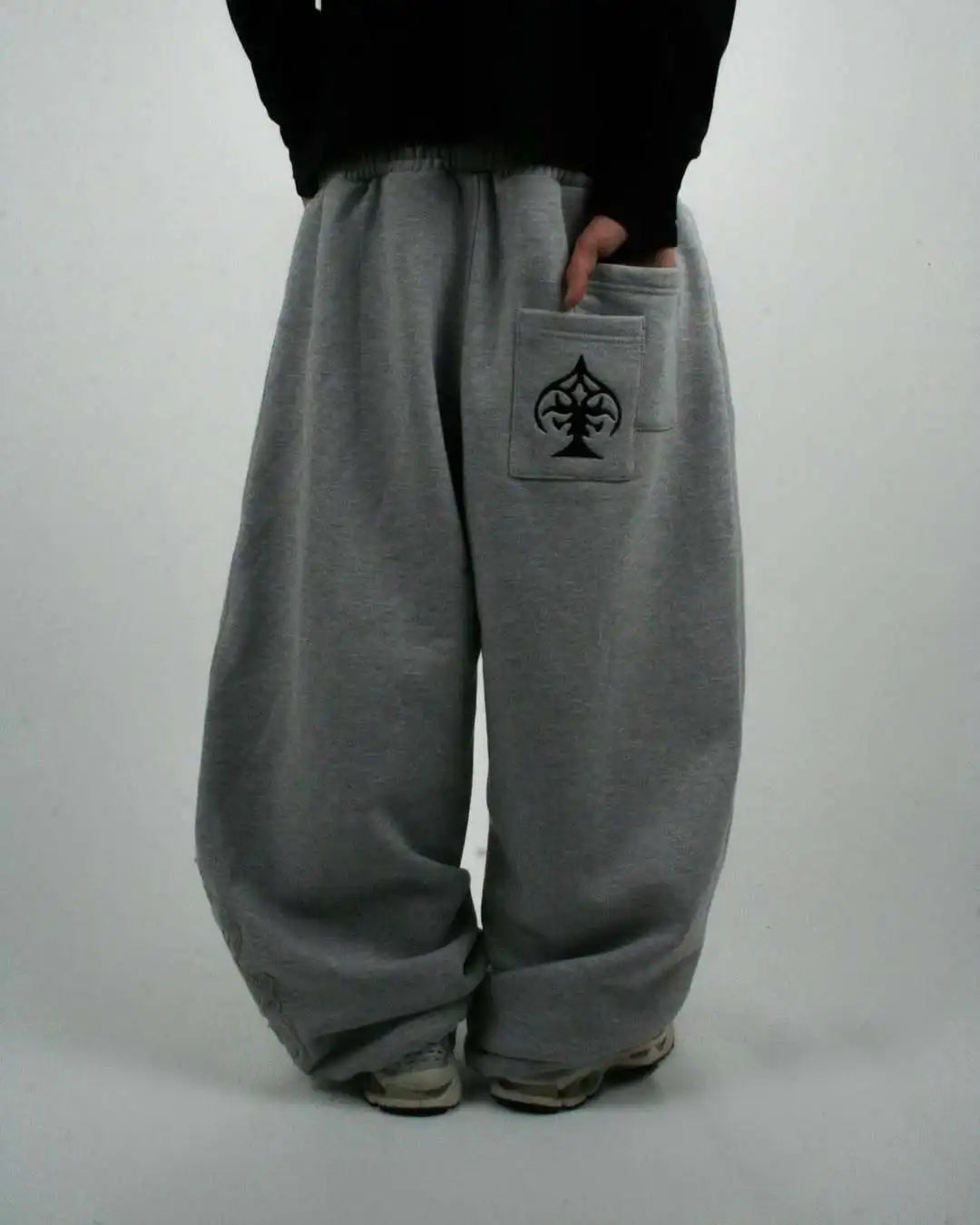 Double Waist Embroidered Loose Sweatpants