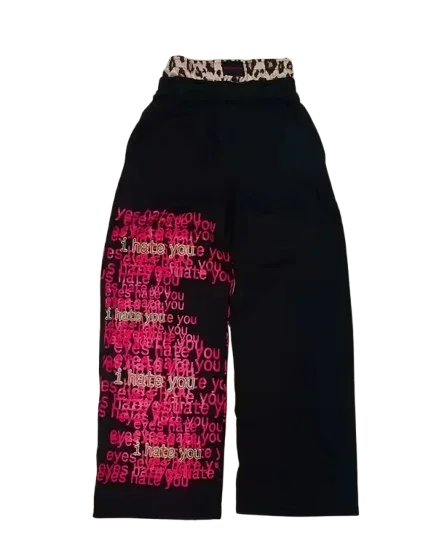 Embroidered double waist Sweatpants