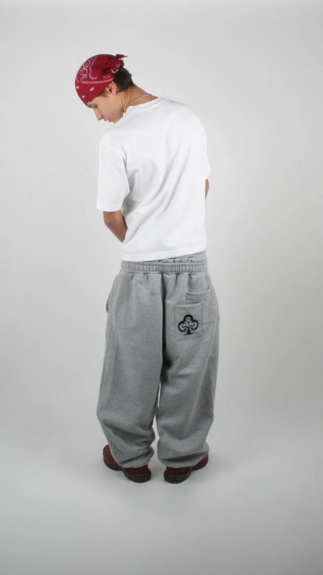 Double Waist Embroidered Loose Sweatpants