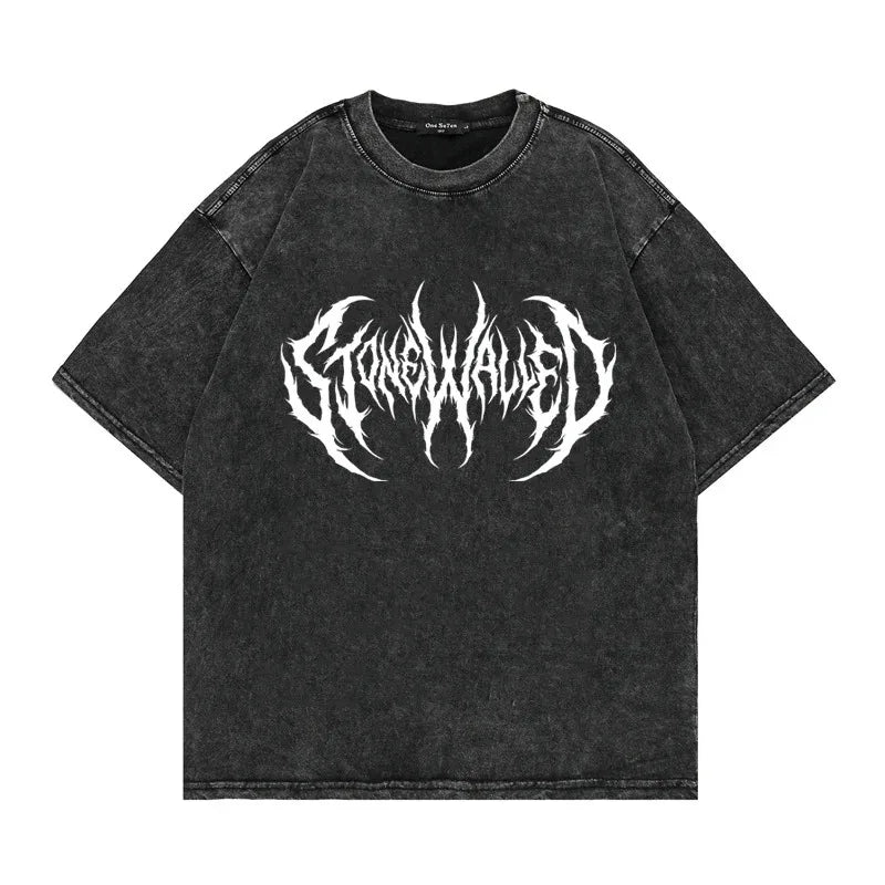 Unisex Oversized Washed Punk T-Shirt