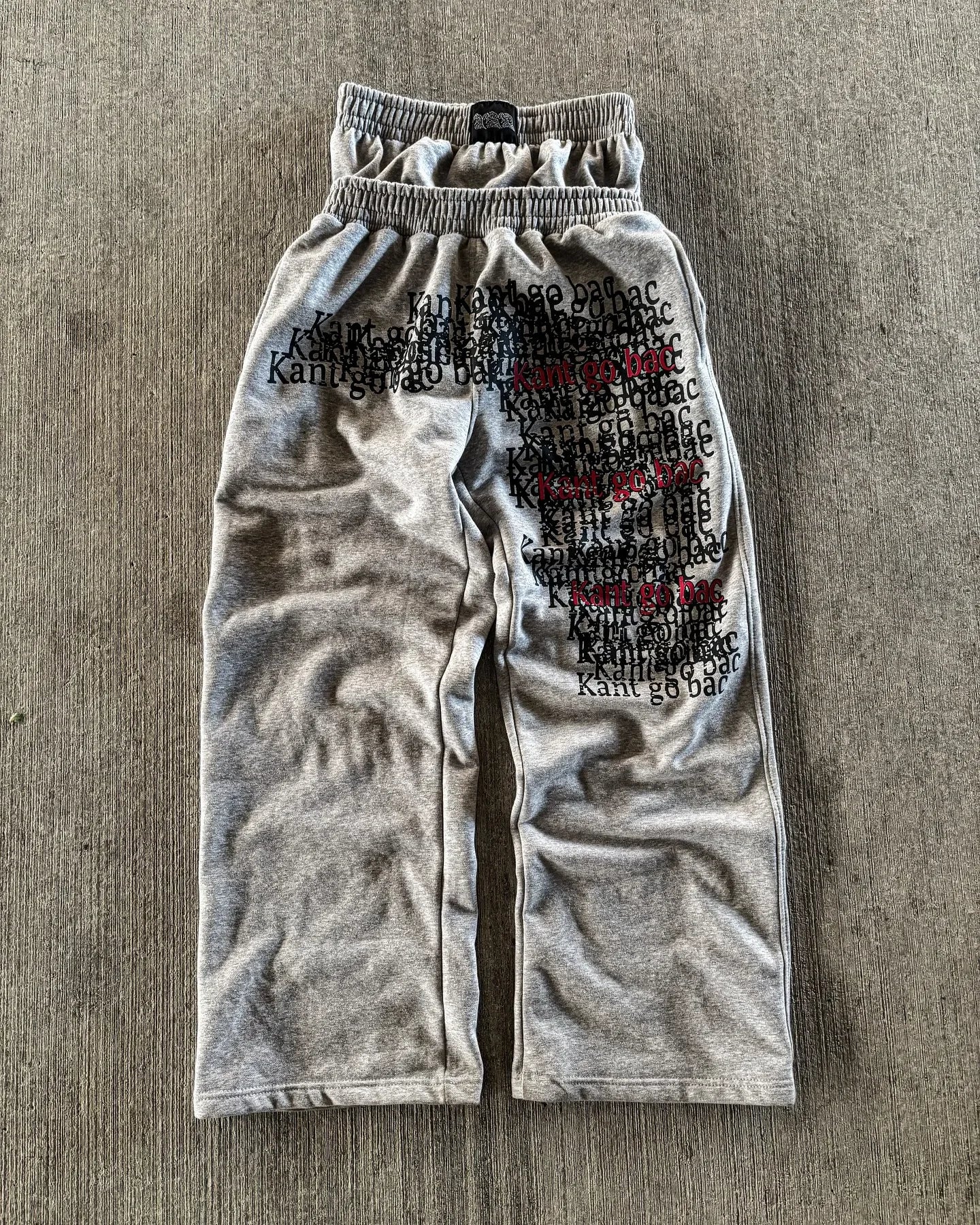 Embroidered double waist Sweatpants
