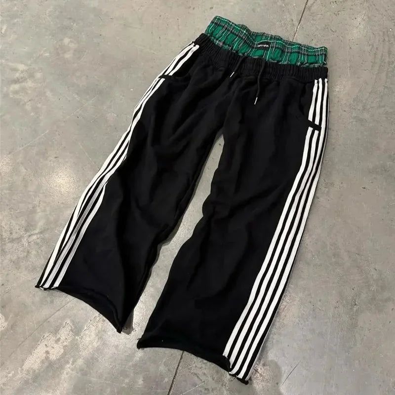 Embroidered double waist Sweatpants