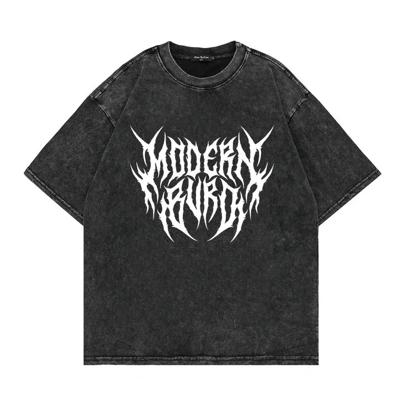 Unisex Oversized Washed Punk T-Shirt