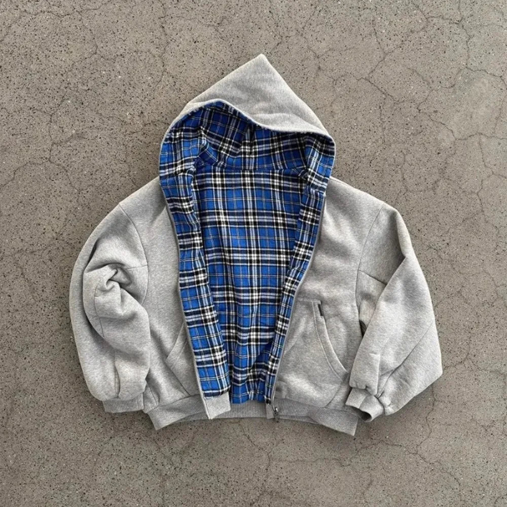 Oversized Reversible Grey Hoodies