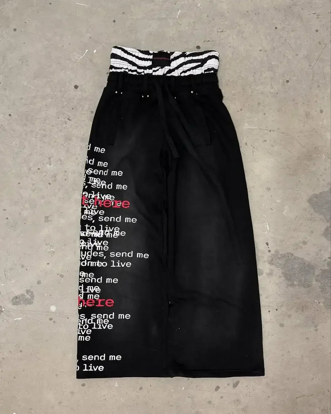 Embroidered double waist Sweatpants