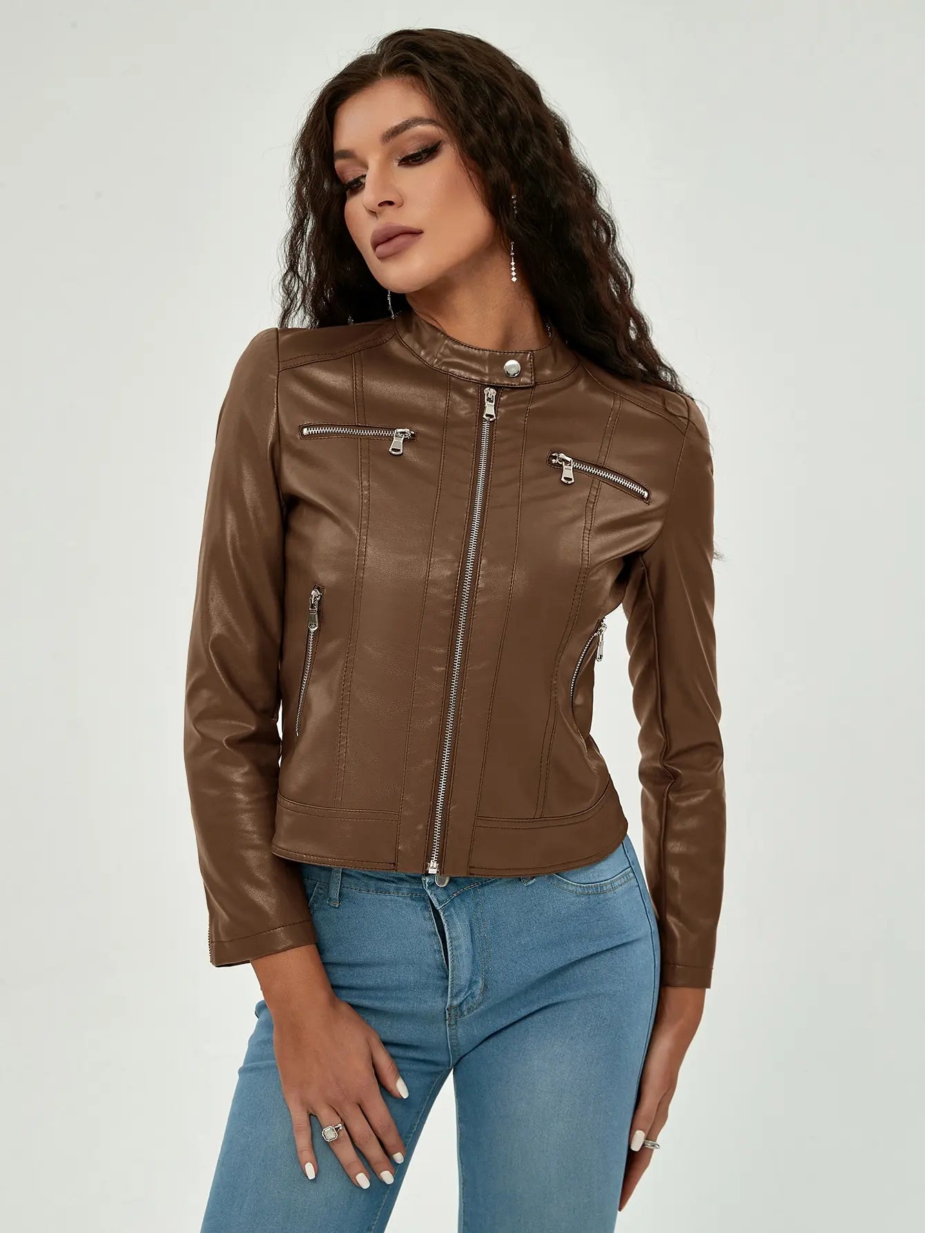 Women's Leather Motorcycle Jacket