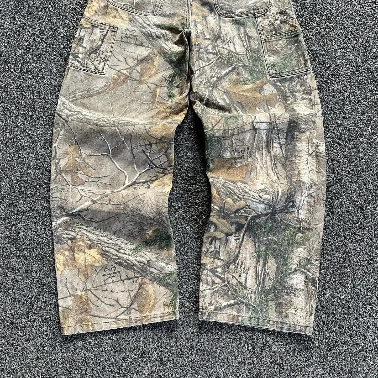 Mens Vintage Oversized Leaf Print Baggy Wide Loose Pants