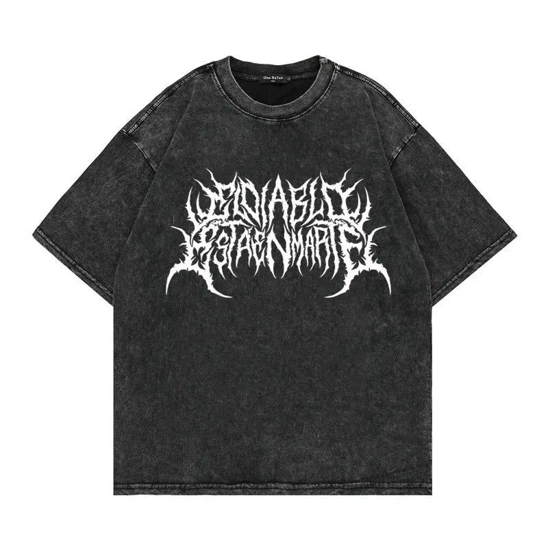 Unisex Oversized Washed Punk T-Shirt