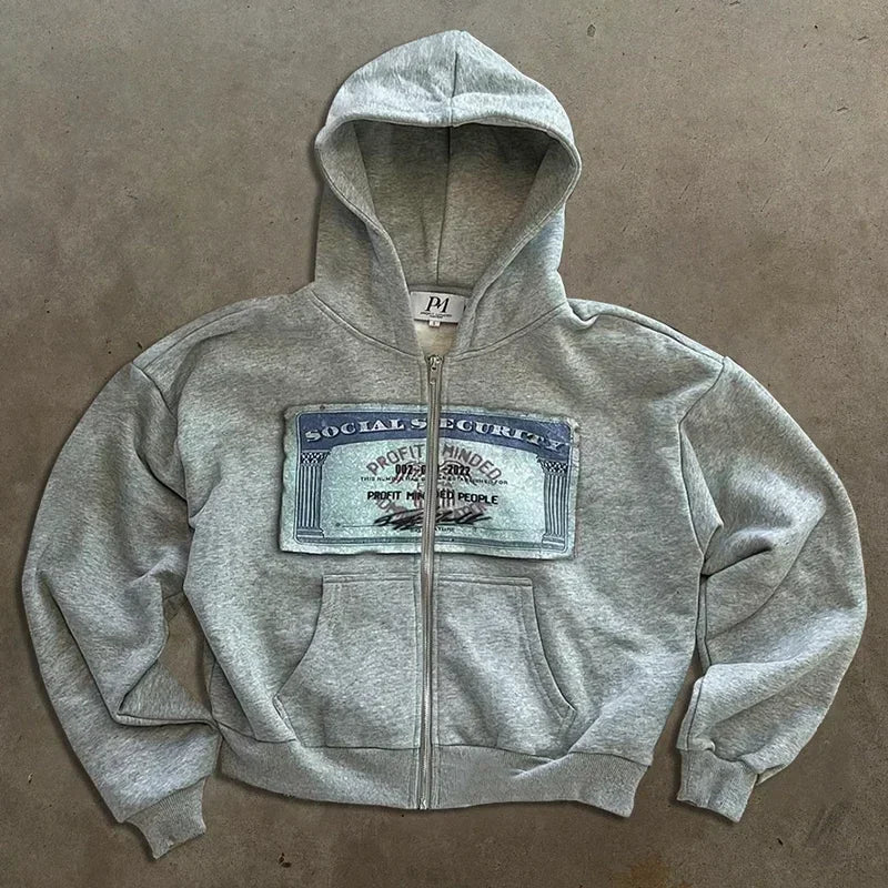 Oversized Reversible Grey Hoodies
