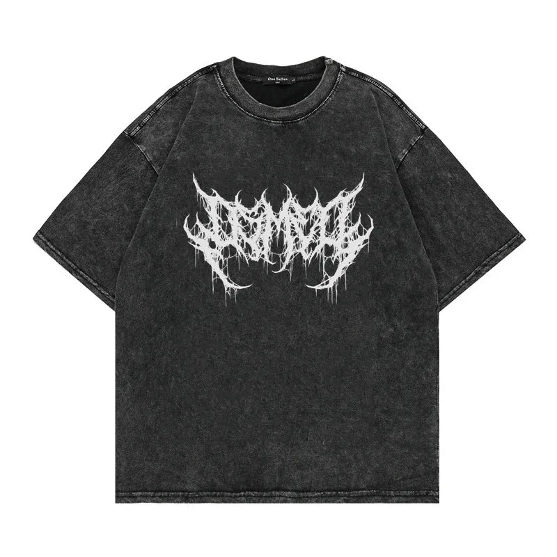 Unisex Oversized Washed Punk T-Shirt