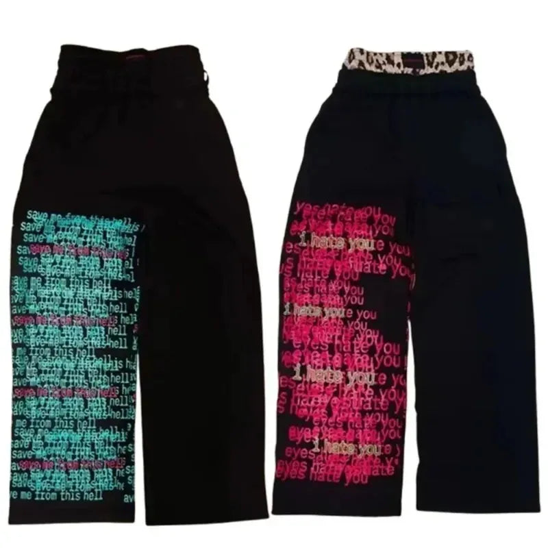 Embroidered double waist Sweatpants