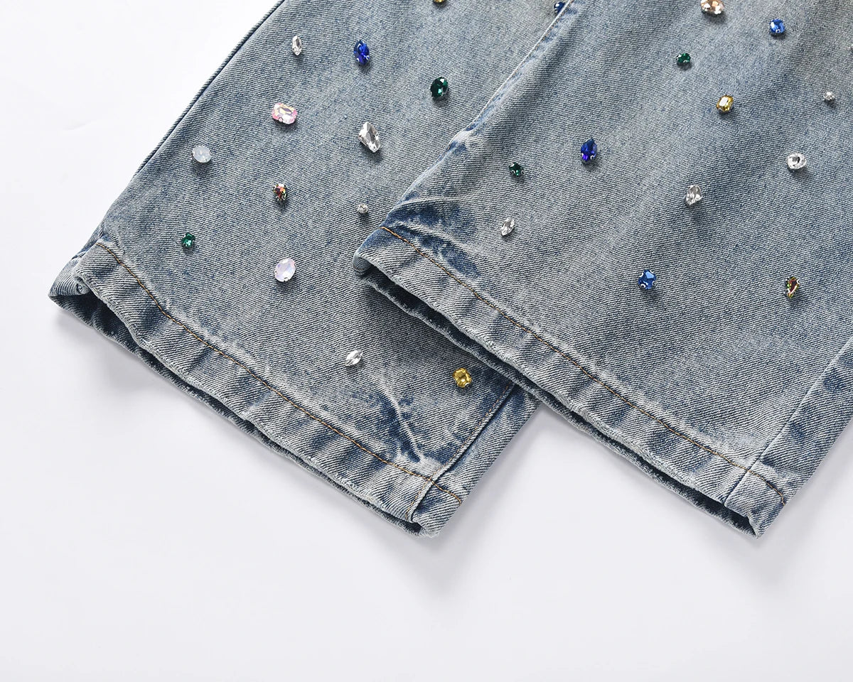 Vintage Gemstone Baggy Jeans for Men