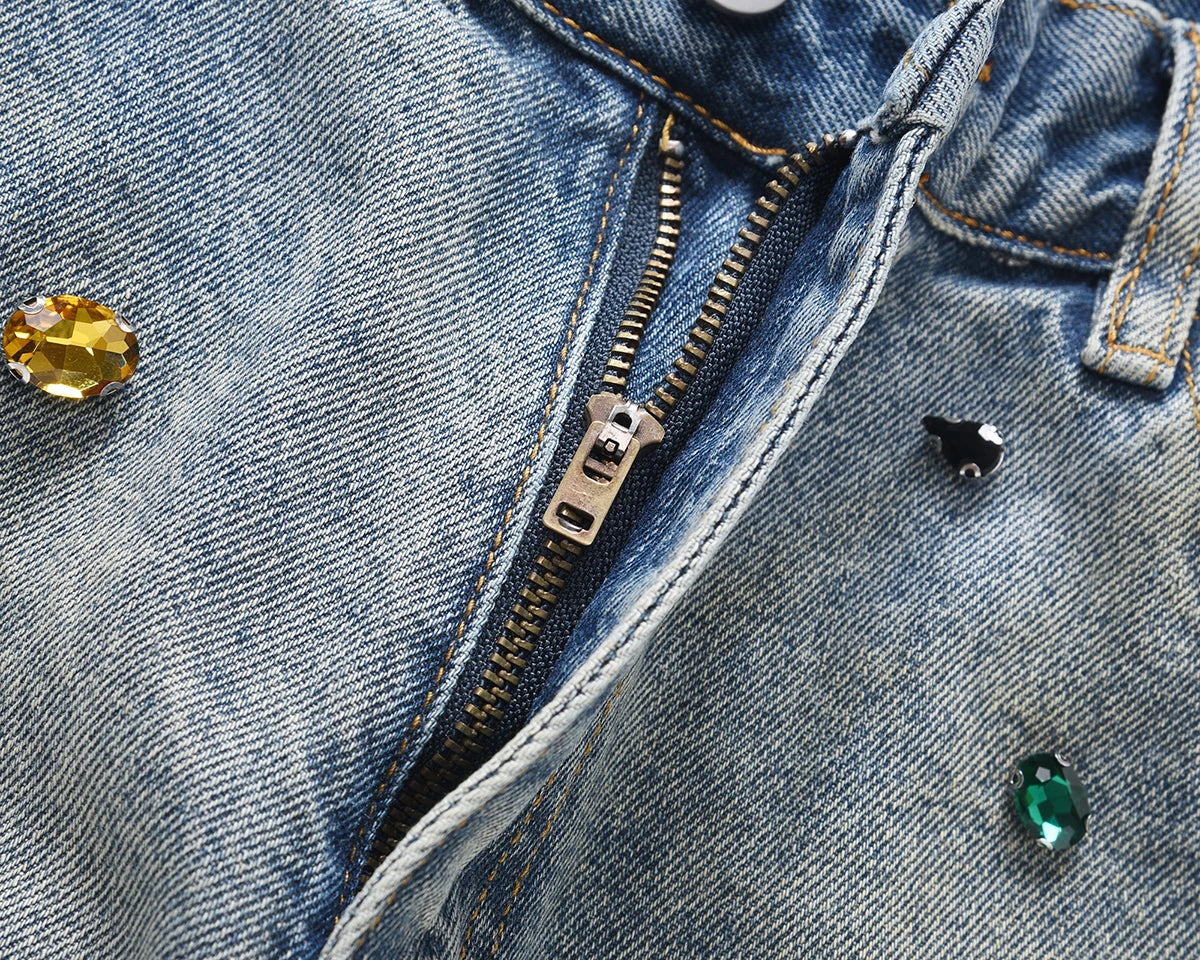 Vintage Gemstone Baggy Jeans for Men