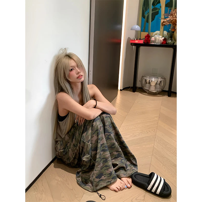 Women Oversized Baggy Camouflage Sweatpants