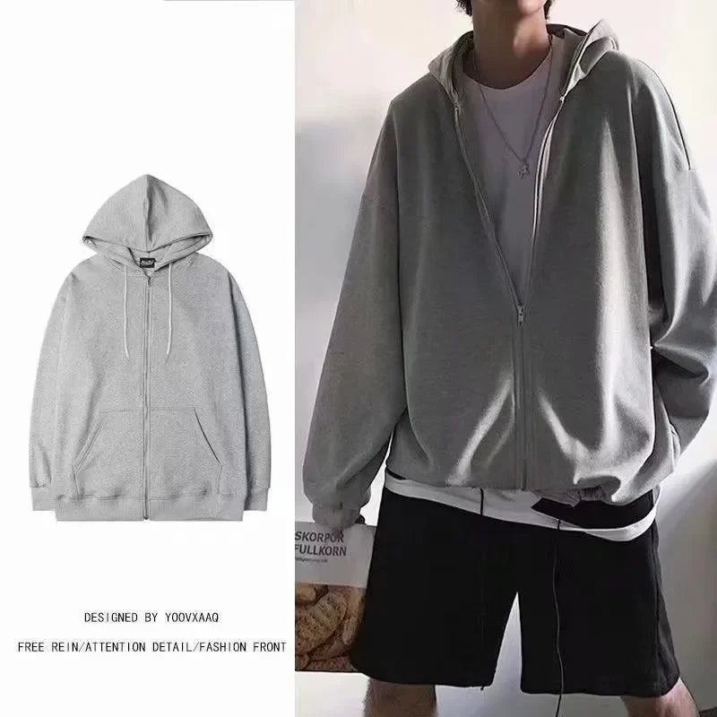 Unisex Loose Zip-Up Hoodie