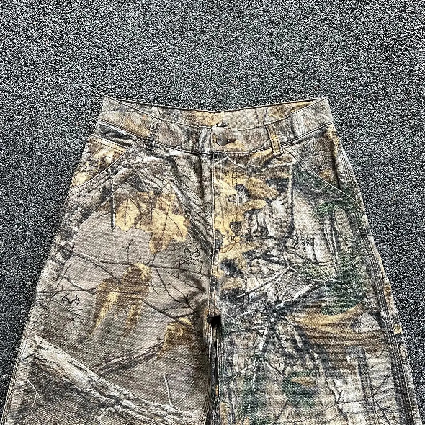 Mens Vintage Oversized Leaf Print Baggy Wide Loose Pants