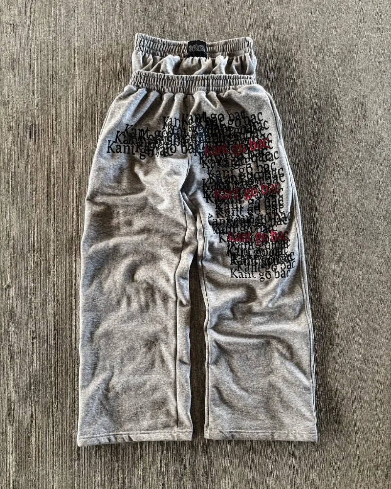 Embroidered double waist Sweatpants