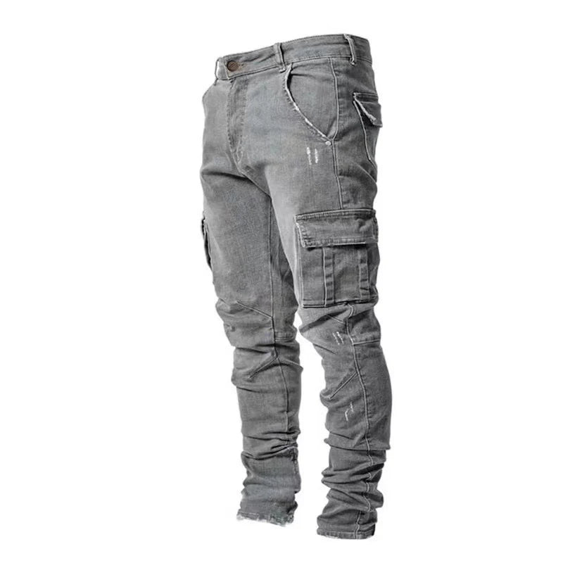 Men Denim Cargo Jeans