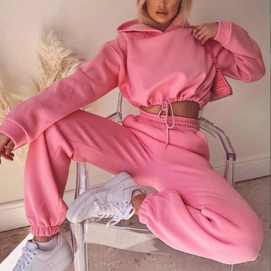 Women Winter Tracksuit Two Piece Set