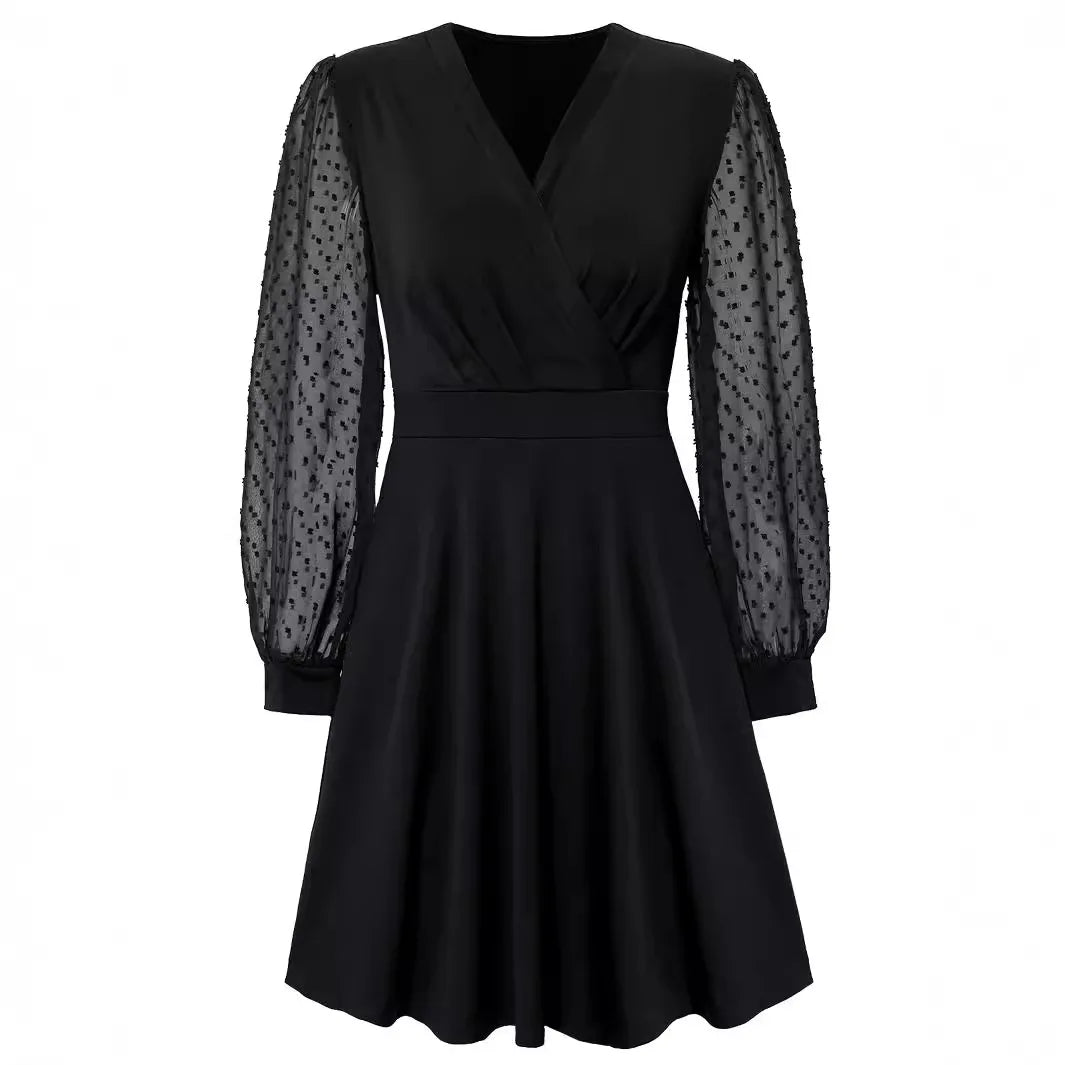 Women's m V-neck Jacquard Dress Vestidos De Fiesta