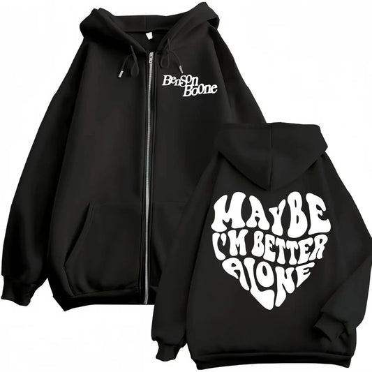 Benson Boone Merch Zipper Hoodies American Heart World Tour 2025 Unisex