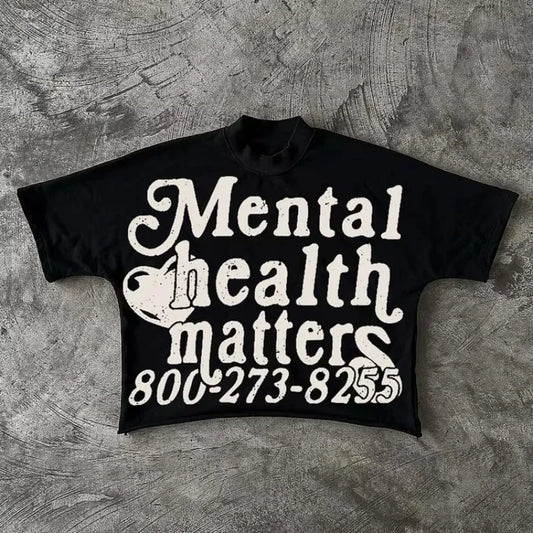 Men Mental Health Matters Cropped T-Shirts
