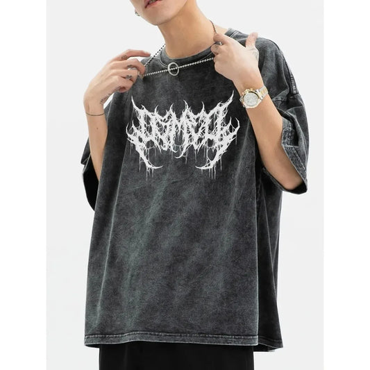Unisex Oversized Washed Punk T-Shirt
